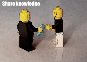 Lego minifigs sharing knowledge