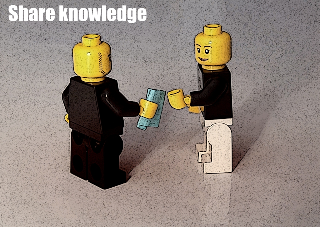 Lego minifigs sharing knowledge